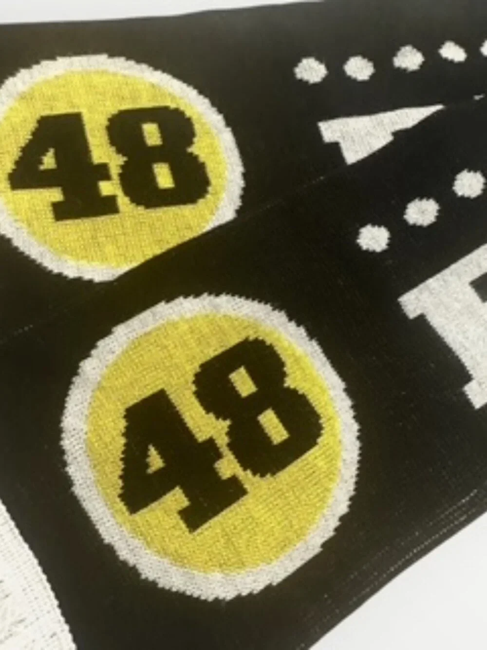 Beatsteaks Lokomotive 48/49 Scarf Unisex Fringe Black & Yellow 48 & 49 7inx60in